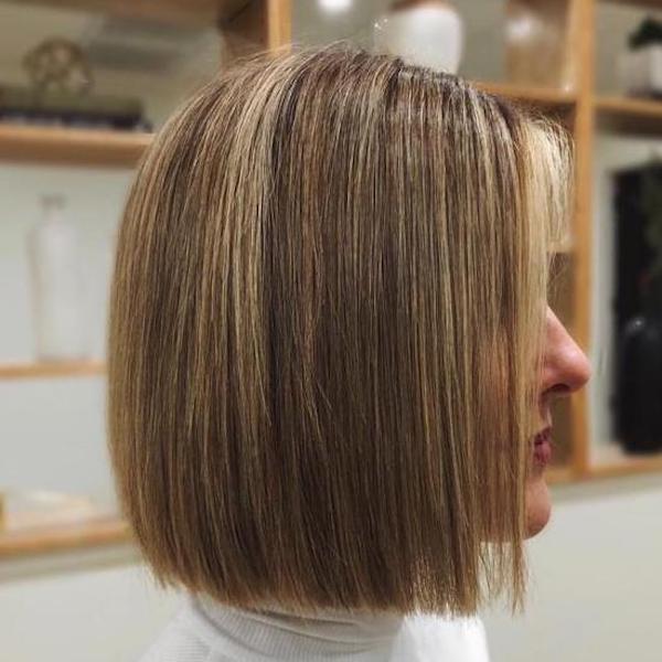 Image of Blunt layers haircut with blunt lines